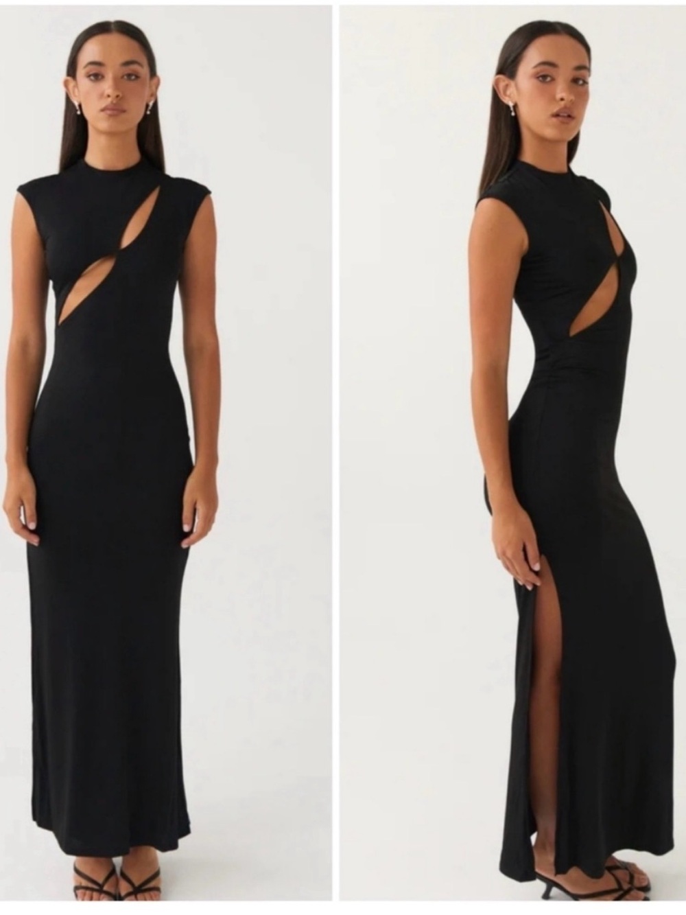 Peppermayo Black special affair Maxi Dress with Side Slit